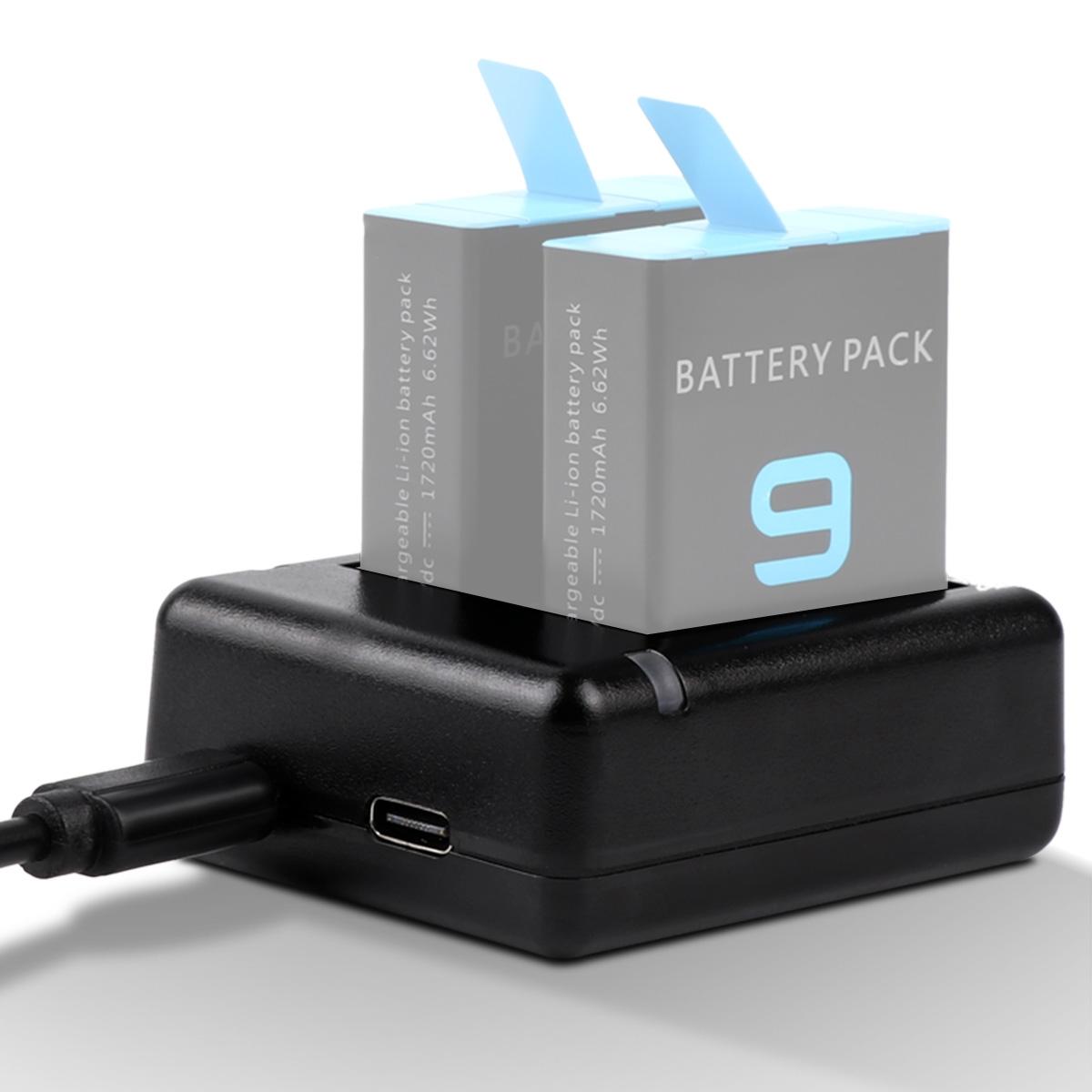 Gopro Hero9 / 10 Dual Battery Charger With Usb Cable & Indicator Light