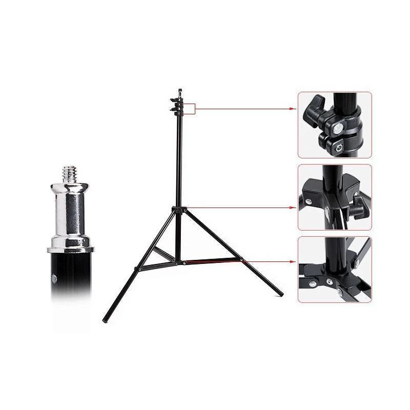 Aluminum Light Stand For Studio Flash - 2.8M Height - Black