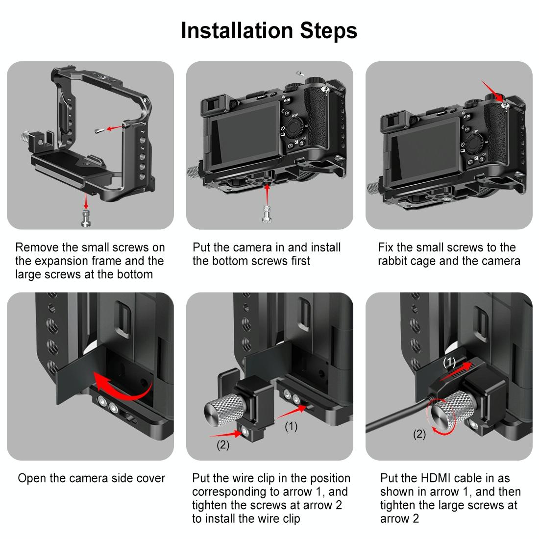 Sony A7Cm2 / 7C Ii / 7Cr Metal Camera Cage Stabilizer - Black