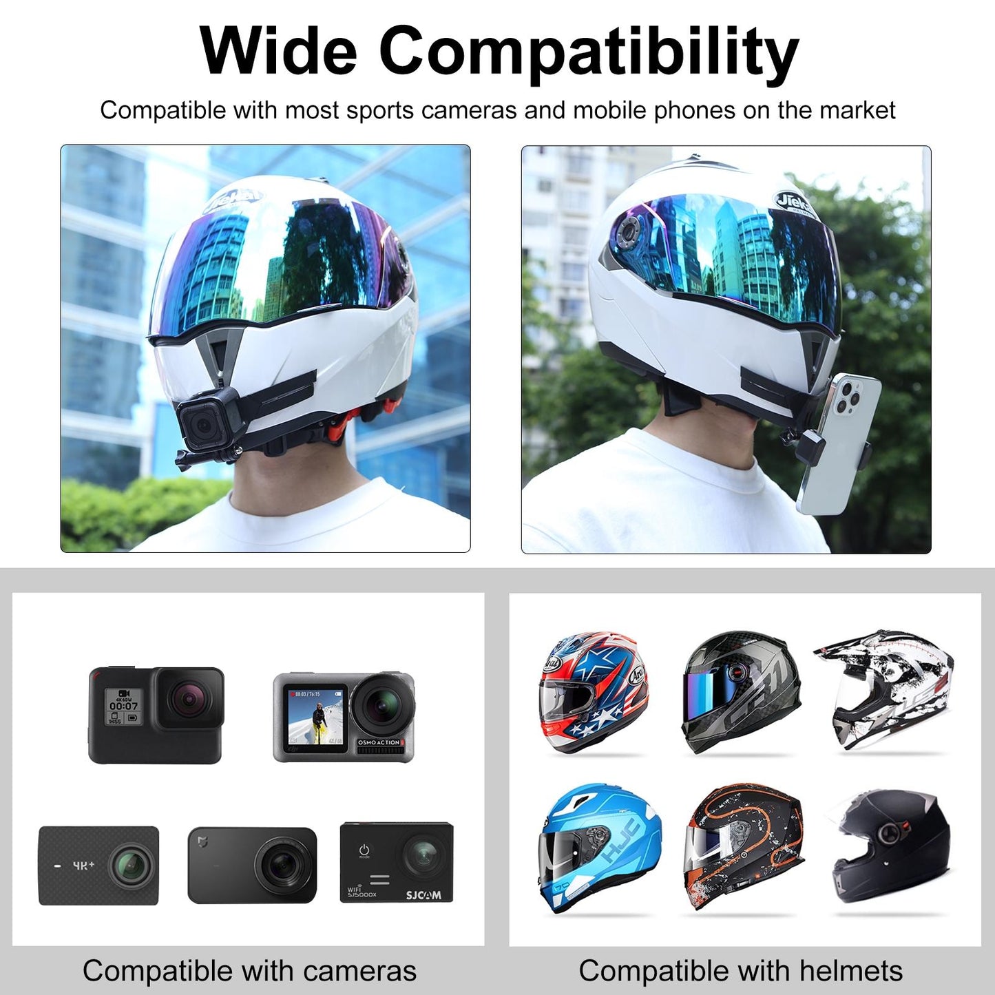 Motorcycle Helmet Chin Mount For Bending Action Camera