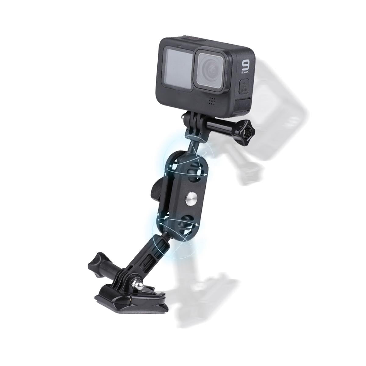 360 Degree Pivot Motorcycle Helmet Mount For Magic Arm Adapter