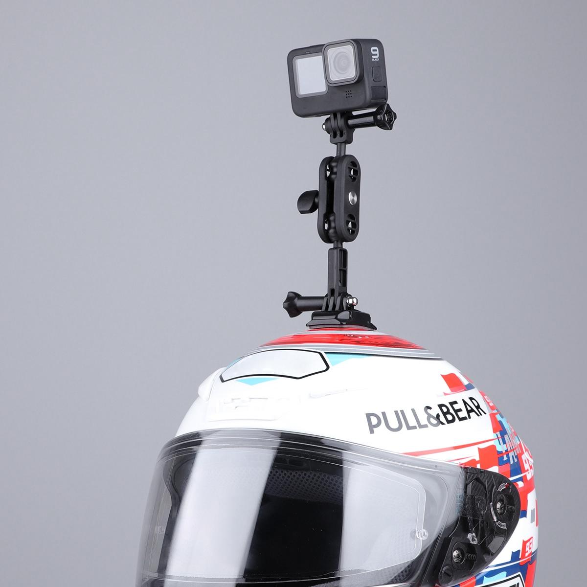 360 Degree Pivot Motorcycle Helmet Mount For Magic Arm Adapter