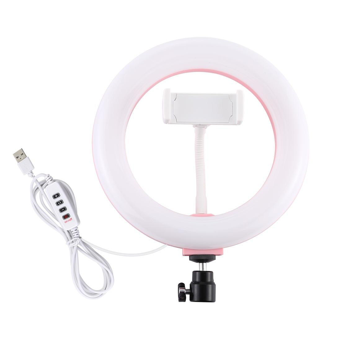 20Cm Usb Dual Colour Led Ring Light With Phone Clamp