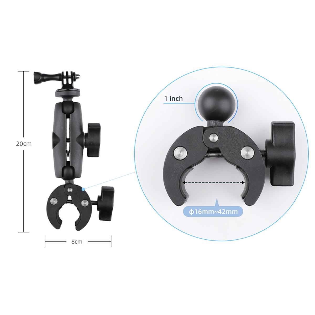 Adjustable 360 Degree Action Camera Clamp Holder - Extended Version