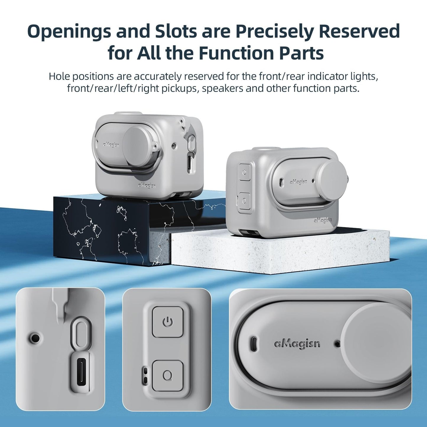 Amagisn Silicone Body Cover For Insta360 Go 3 With Lanyard