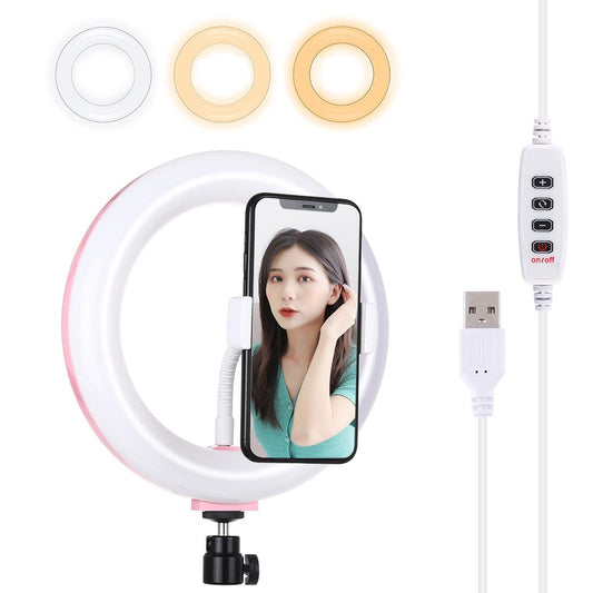 20Cm Usb Dual Colour Led Ring Light With Phone Clamp