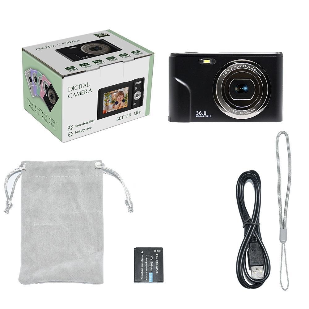 36Mp 2.7K Full Hd Digital Camera With 16X Zoom For Children - 2.4 Inch Screen