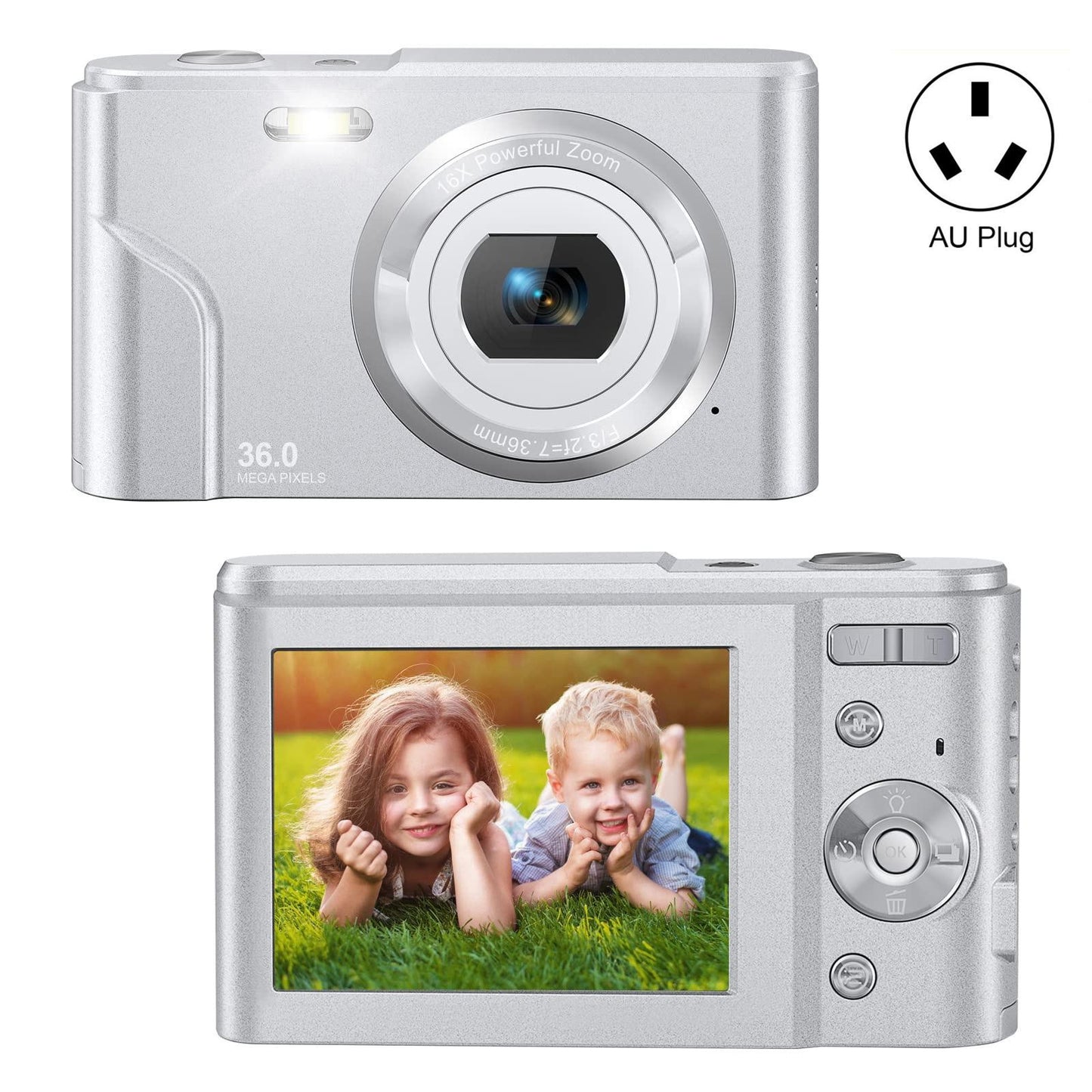 36Mp 2.7K Full Hd Digital Camera With 16X Zoom For Children - 2.4 Inch Screen