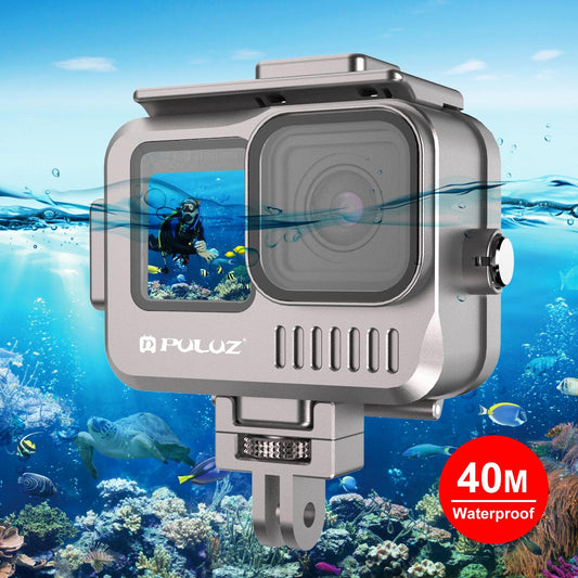 Waterproof Aluminum Case For Gopro Hero 9 / 10 / 11 / 12 - Grey