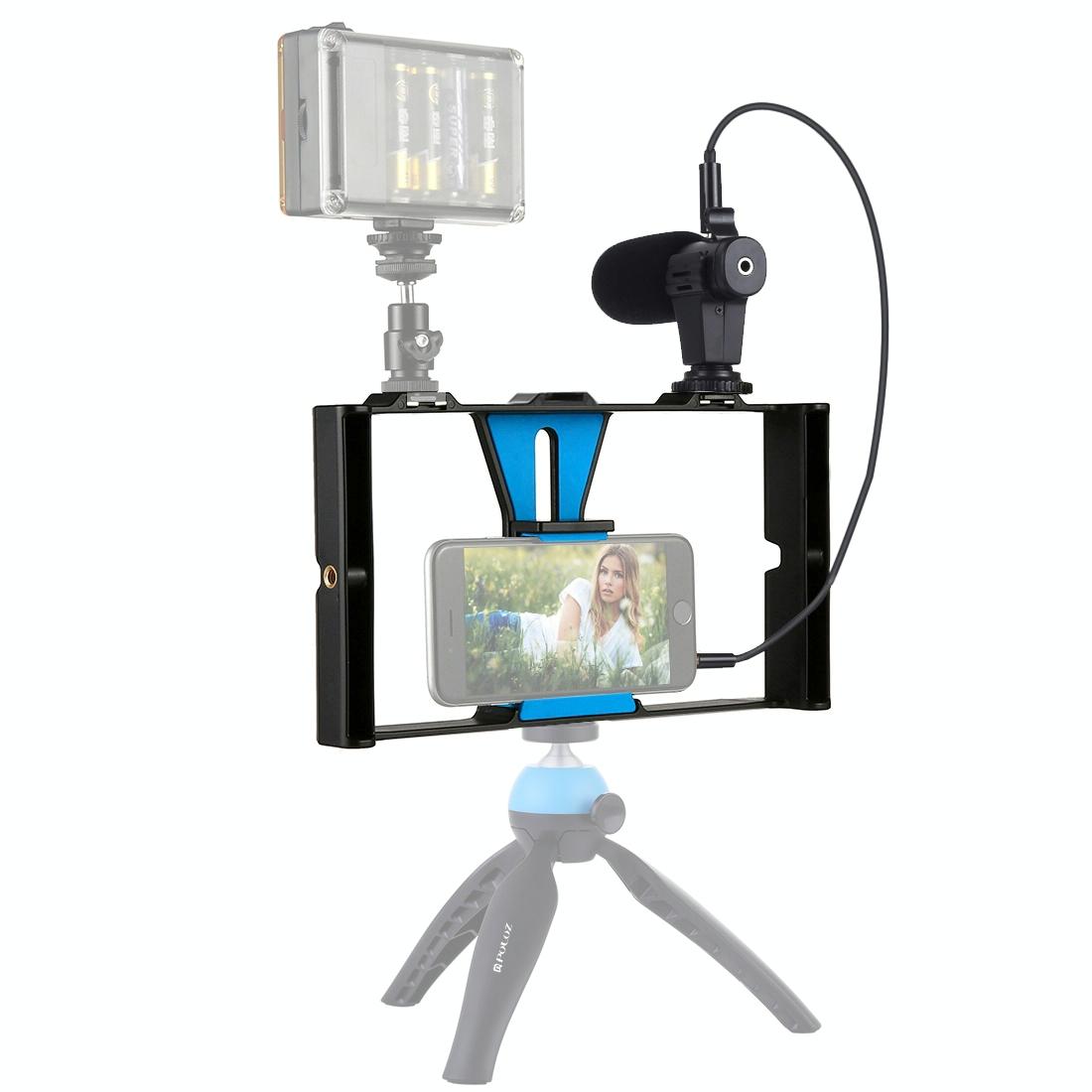 Smartphone Video Rig & Microphone Kit For Live Broadcast - Compatible With Iphone Galaxy Huawei Xiaomi Htc Lg Google And More