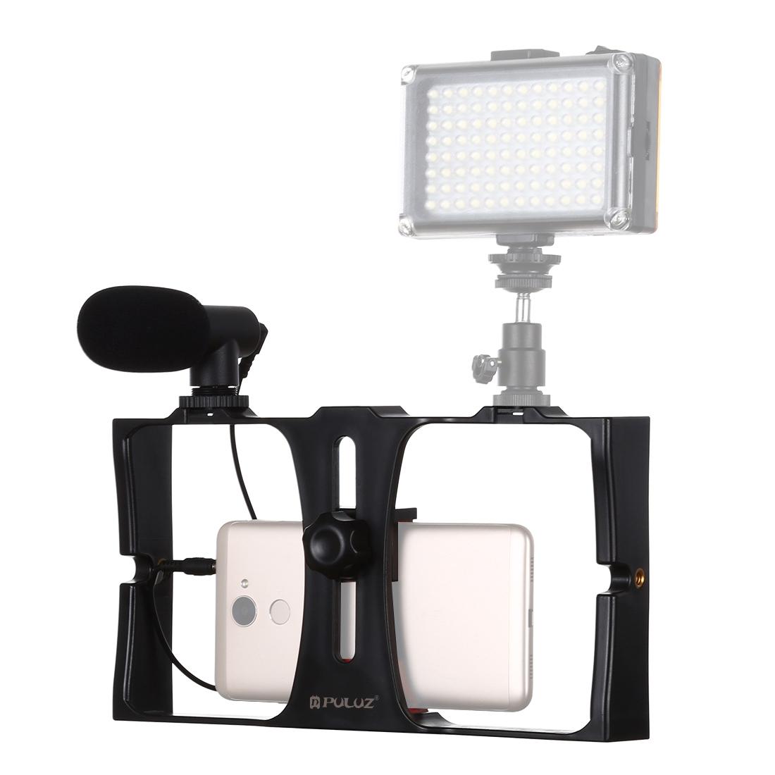 Smartphone Video Rig & Microphone Kit For Live Broadcast - Compatible With Iphone Galaxy Huawei Xiaomi Htc Lg Google And More