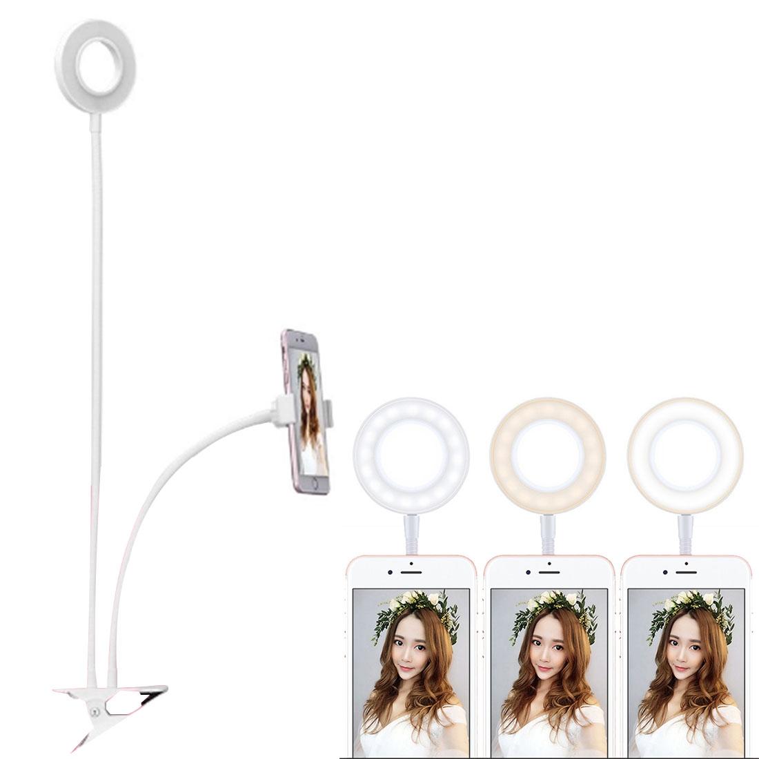 Universal Cell Phone Holder With Selfie Ring Light For Studio Recording And Live Broadcast