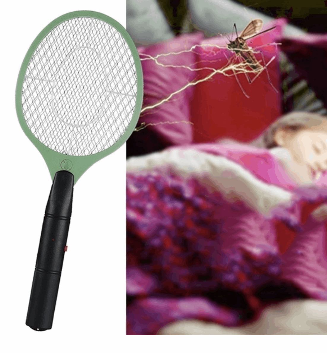 BUG ZAPPER RACKET Fly Mosquito Pest Swatter Net Racquet Electric Insect Killer