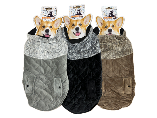 50cm Quilted Dog Jacket Coat Warm Winter Pet Clothes Vest Padded Windbreaker