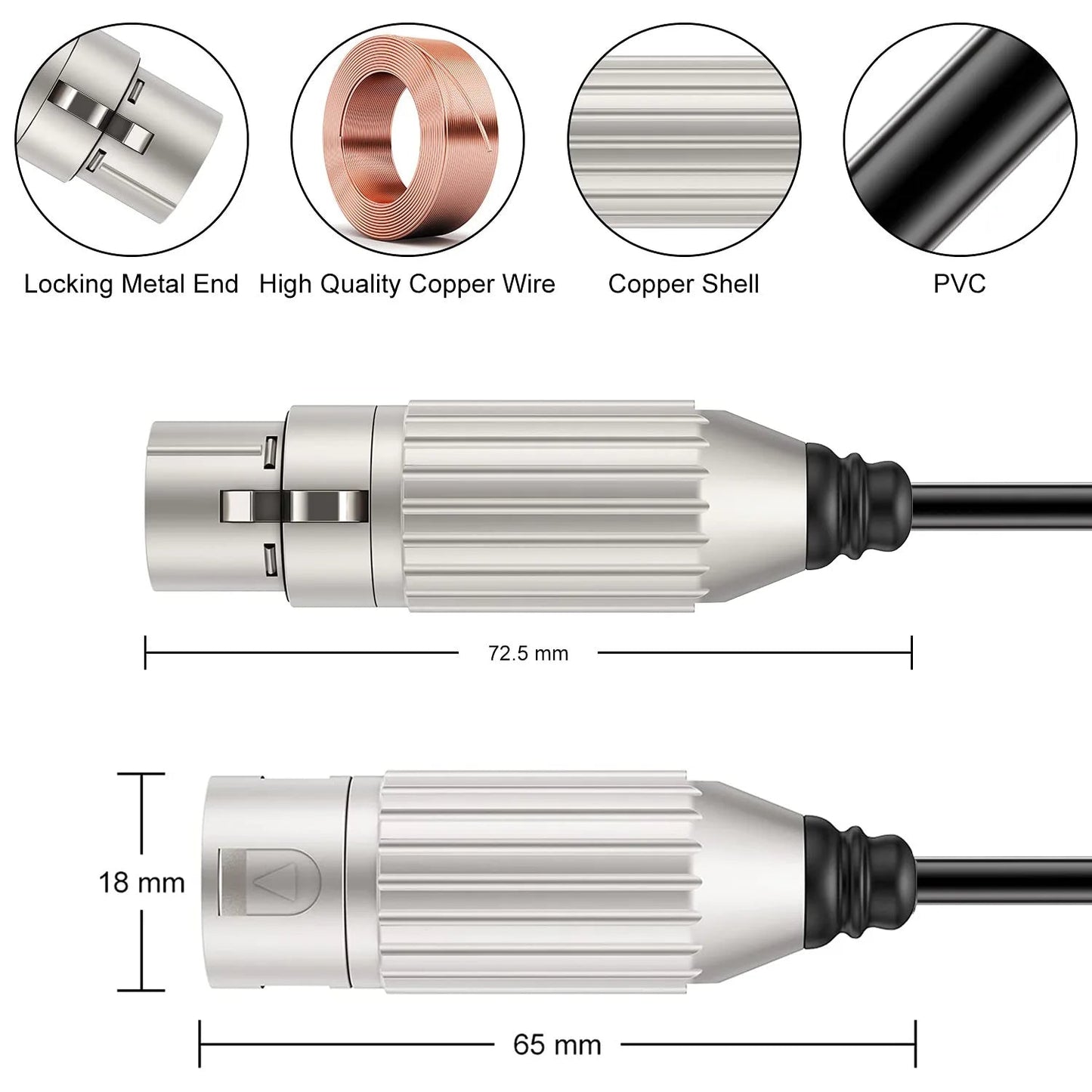 2m Hridz XLR Cable Male To Female Audio Output and Input Apply To KTV Microphone