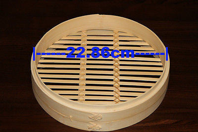 9 Inch Bamboo Steamer Set-2 Steamer Baskets With 1 Lid