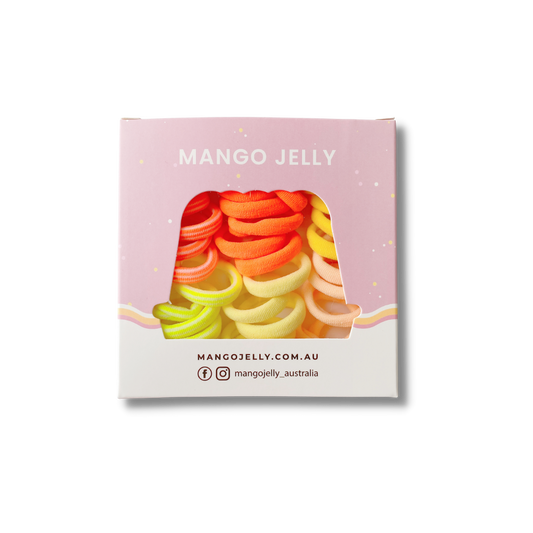 MANGO JELLY Metal Free Hair Ties (3cm) - CITRUS 36P - One Pack