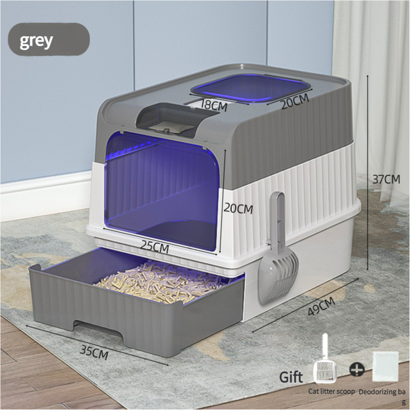 Automatic UV Sterilizing Cat Litter Box -Enclosed Design, Odor Control, and UV Germicidal Technology