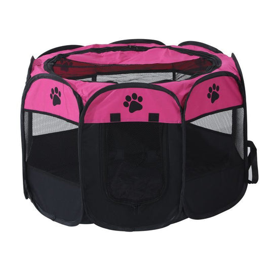 Portable Pet Playpen with Oxford Cloth, Foldable Octagon Dog & Cat Tent, Indoor & Outdoor Use  size 114*114*58cm