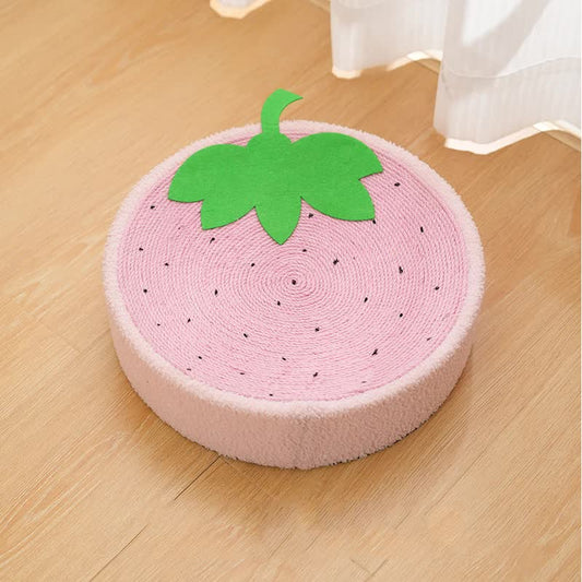 Strawberry-Shaped Cat Scratcher Bed - Fun Sisal Pad for Cats 40*40*10cm