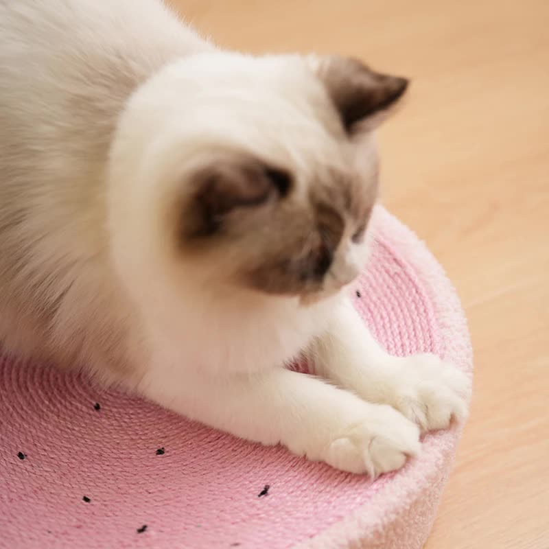 Strawberry-Shaped Cat Scratcher Bed - Fun Sisal Pad for Cats 40*40*10cm