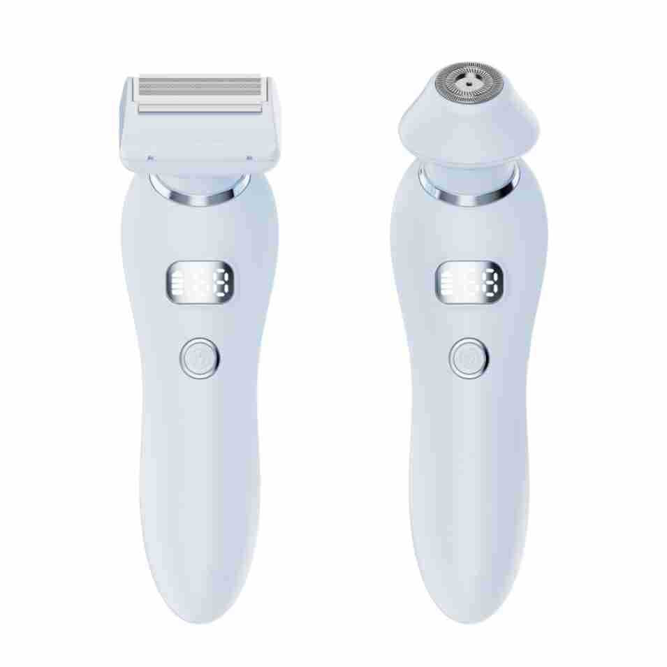 U34 Blue 2-in-1 Electric Razor for Women - Multifunctional Rechargeable Hair Removal Shaver