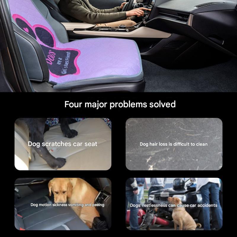 Beige Dog Car Seat Cover - Waterproof & Scratch-Resistant Pet Seat Protector