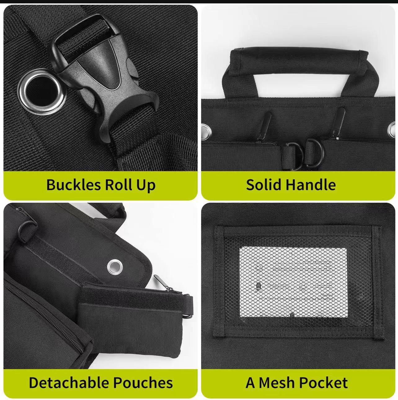 Car Tool Roll-Up Bag, Portable Electrician & Woodworking Tool Organizer, Multi-Pocket Storage