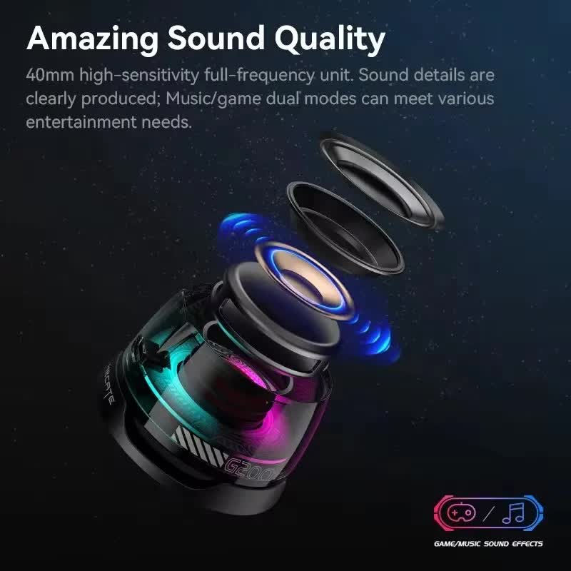 Orange Portable Mini Bluetooth Speaker with Magnetic Base, High-Quality Bass and Surround Sound, Colorful Ambient Lighting, USB Rechargeable, 6-Hour Battery Life