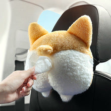 2PCS Cute Dog-Shaped Tissue Box - Plush Tissue Holder for Car and Home Use