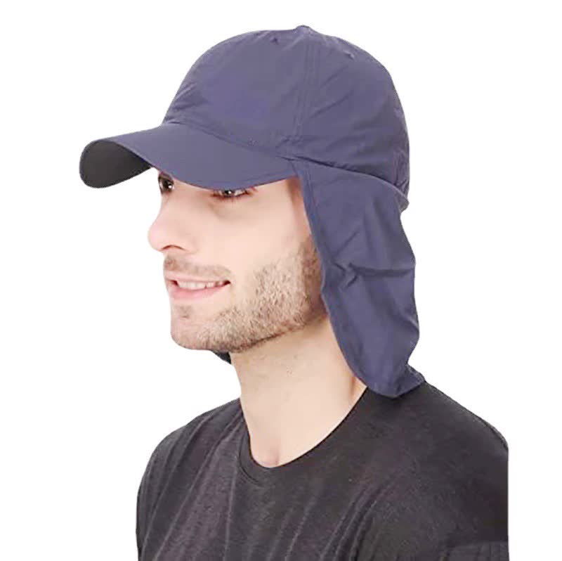 Blue UV Protection Outdoor Sun Hat with Neck Flap - Lightweight and Breathable