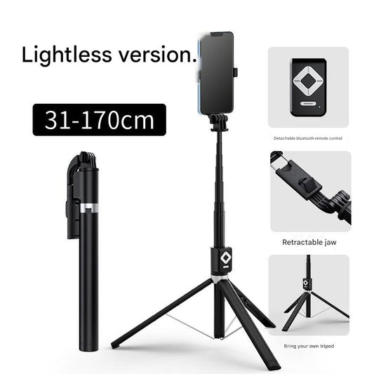 No Light 3-in-1 Bluetooth Selfie Stick with Tripod and Remote Control - Adjustable for Smartphones