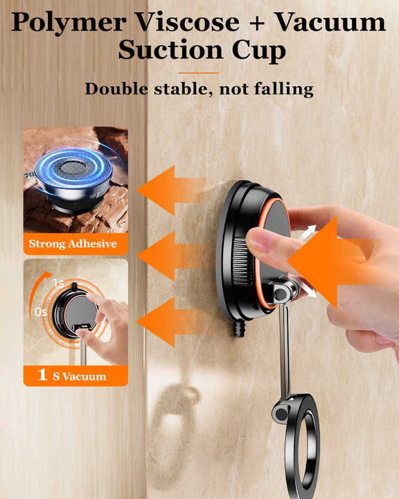 360 Degree Rotating Magnetic Phone Holder - Strong Suction and Stable Design