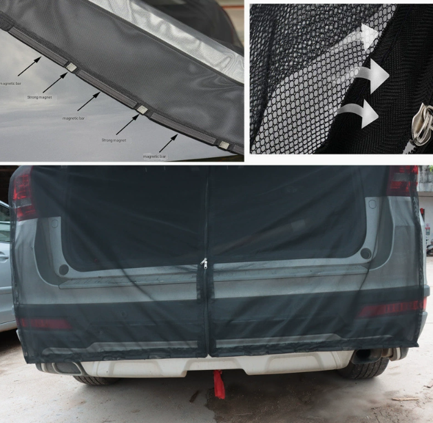 S Magnetic Car Tailgate Mosquito Net - Camping and Outdoor Bug Screen