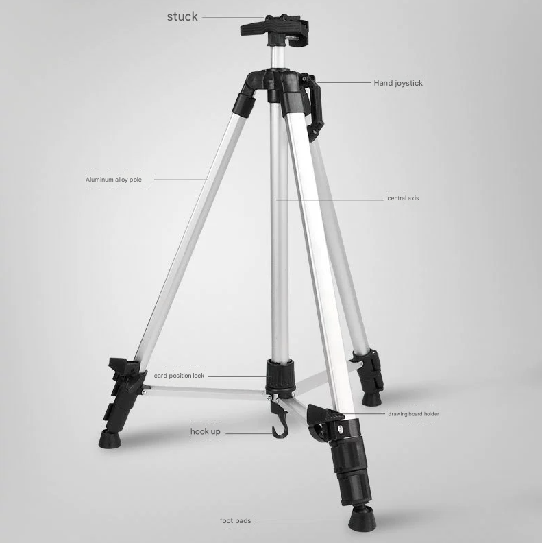 Purple Lightweight Adjustable Aluminum Camera Tripod with Carry Bag - Professional Photography Stand