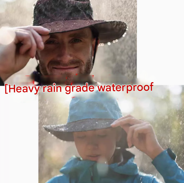 Orange Outdoor Waterproof Wide-Brim Rain Hat - Heavy-Duty Rain Protection