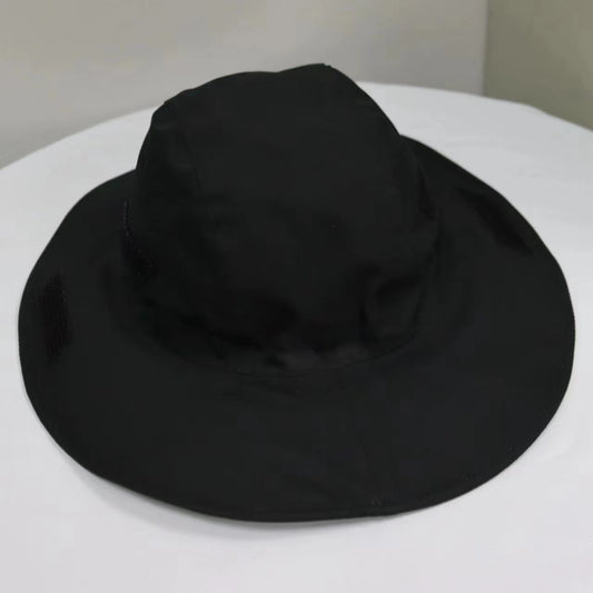 Black Outdoor Waterproof Wide-Brim Rain Hat - Heavy-Duty Rain Protection