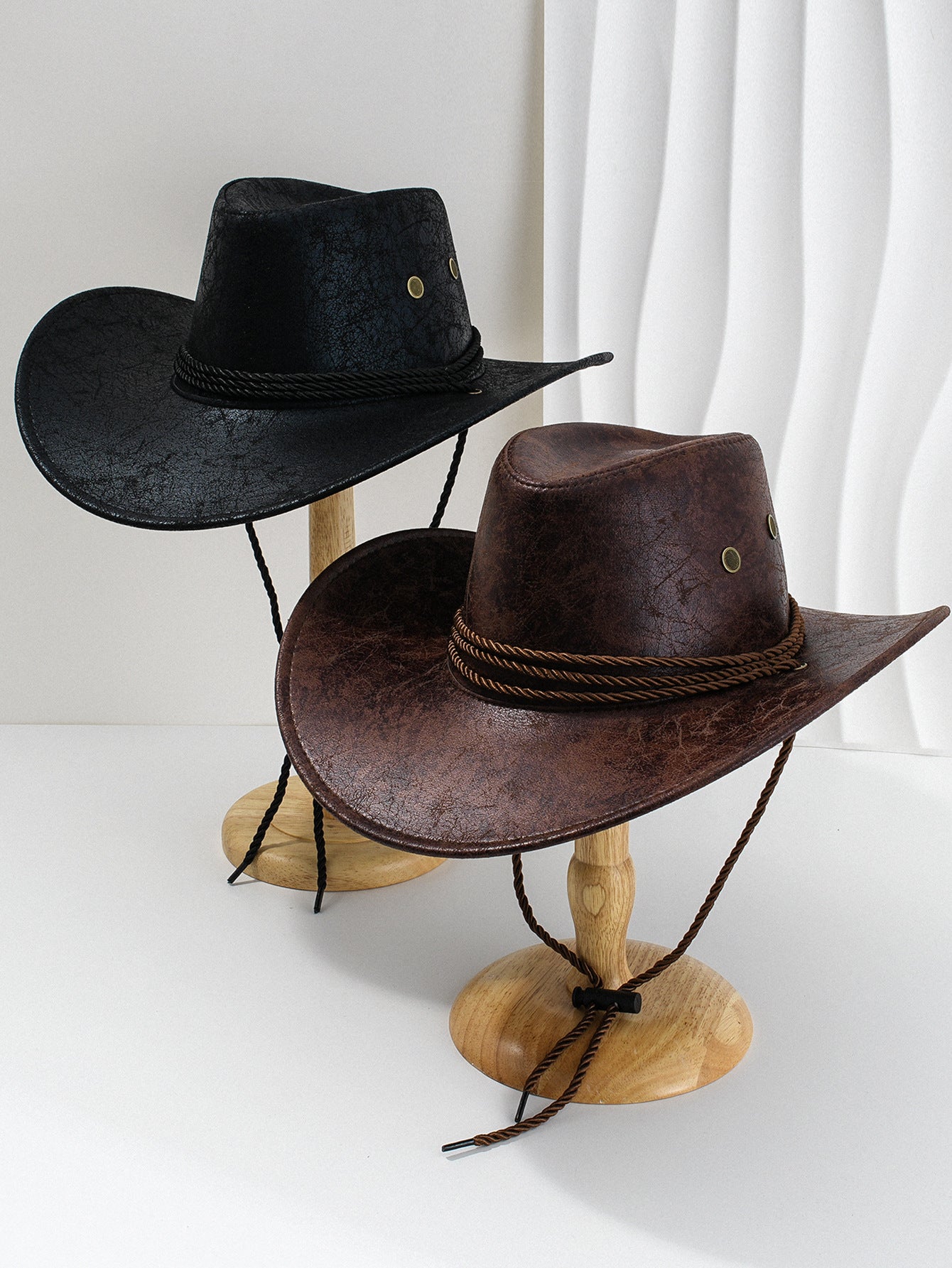 Black Classic Western Cowboy Hat with Wide Brim - Durable and Stylish Design