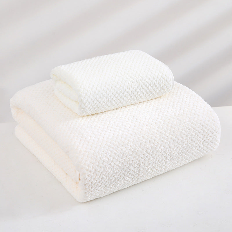 White Luxury White Bath Towel and Hand Towel Set - Ultra Soft and Absorbent