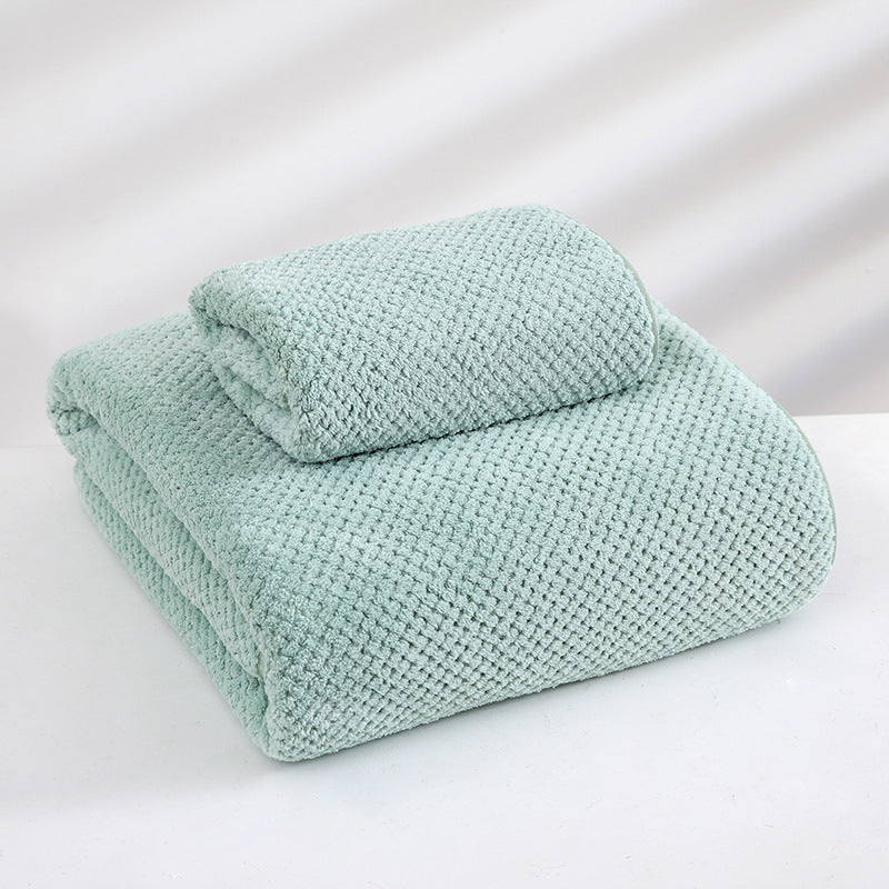 Green Luxury White Bath Towel and Hand Towel Set - Ultra Soft and Absorbent