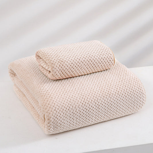 Light Brown Luxury White Bath Towel and Hand Towel Set - Ultra Soft and Absorbent