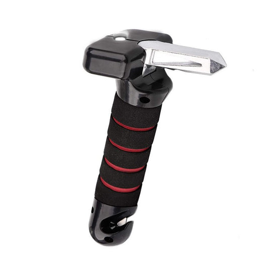 Red Emergency Car Window Breaker Tool with LED Flashlight - Compact, Safety & Multi-Purpose