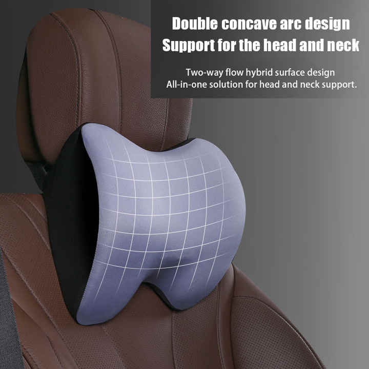 Green Memory Foam Car Seat Neck and Lumbar Support Set - Ergonomic Cushion for Office, Home, and Driving