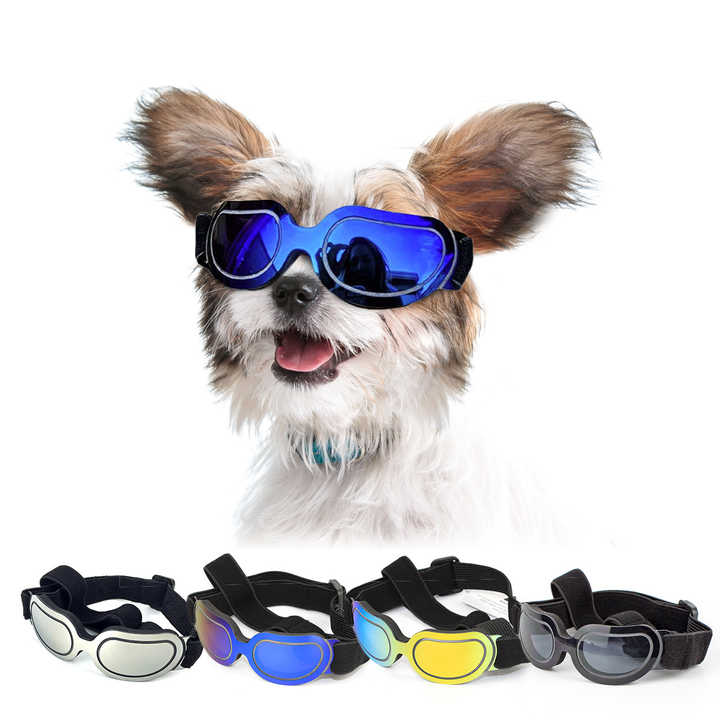 Black Lenses Pet Sunglasses for Dogs and Cats - UV Protection, Adjustable Strap, Anti-Wind and Anti-Fog Pet Goggles