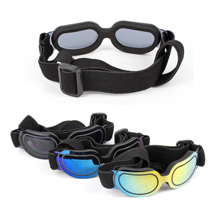 Black Lenses Pet Sunglasses for Dogs and Cats - UV Protection, Adjustable Strap, Anti-Wind and Anti-Fog Pet Goggles