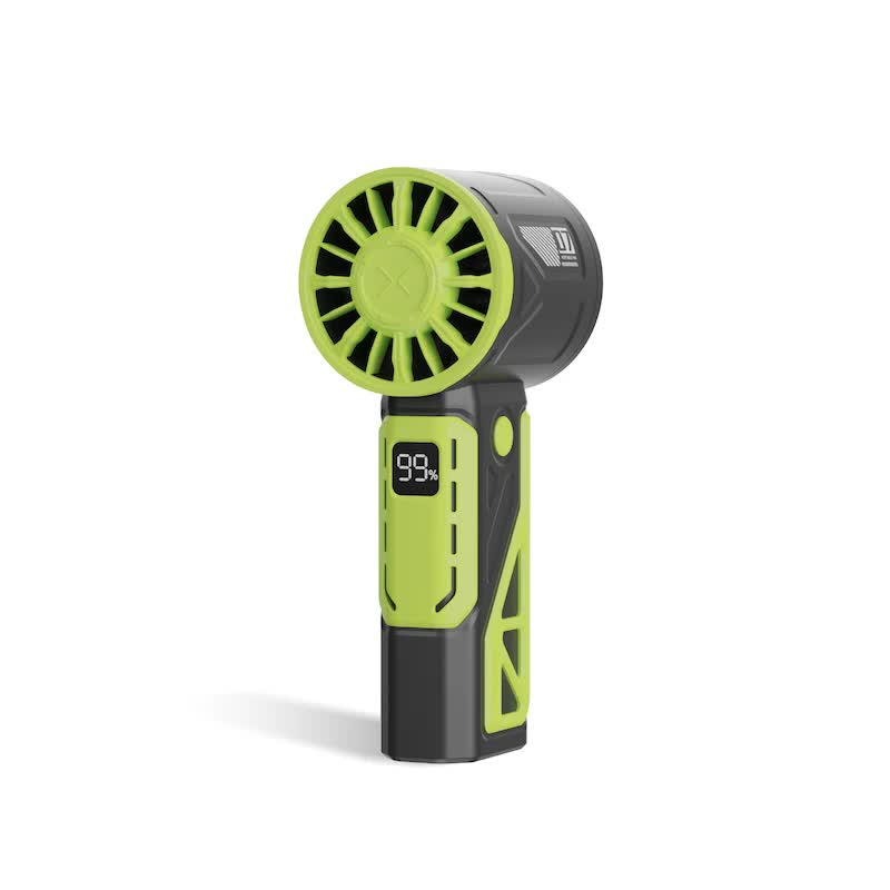 Black And Green 100-Speed Mecha Handheld Fan | USB Rechargeable High-Speed Mini Fan | Powerful & Silent | Lightweight 150g with 6-8 Hour Battery Life