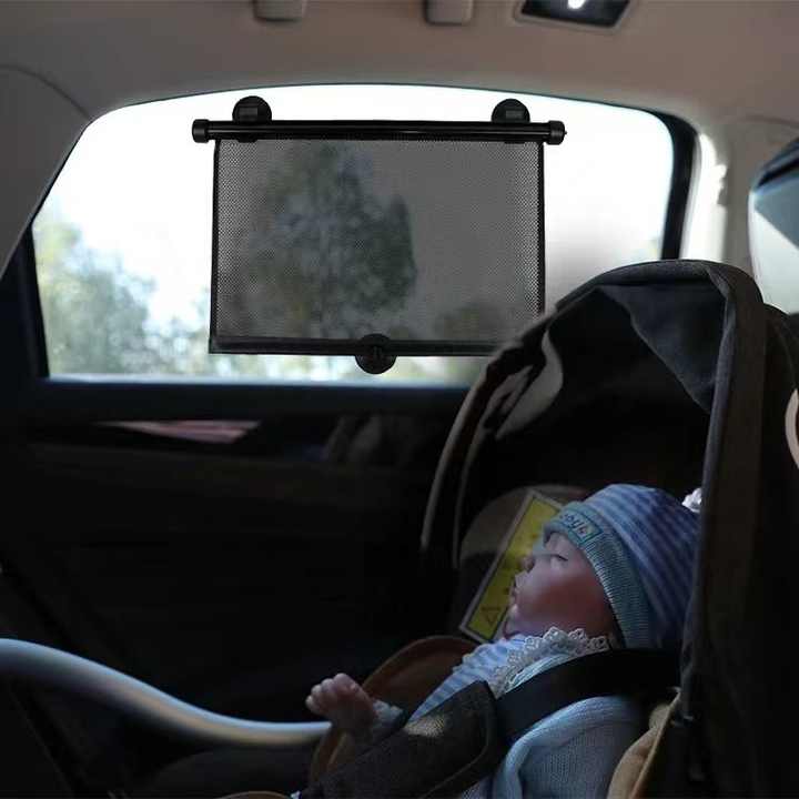 2 Pcs 40*45cm Black Adjustable Retractable Car Side Window Sun Shade - UV Protection, Easy Installation with Suction Cups