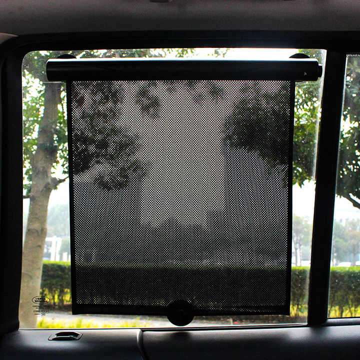 2 Pcs 40*45cm Black Adjustable Retractable Car Side Window Sun Shade - UV Protection, Easy Installation with Suction Cups