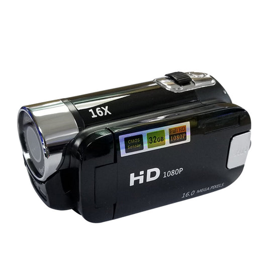 Black Capture Life's Moments: HD 1080P Digital Camcorder - 16MP Photos, 16X Digital Zoom, 2.7" LCD Screen