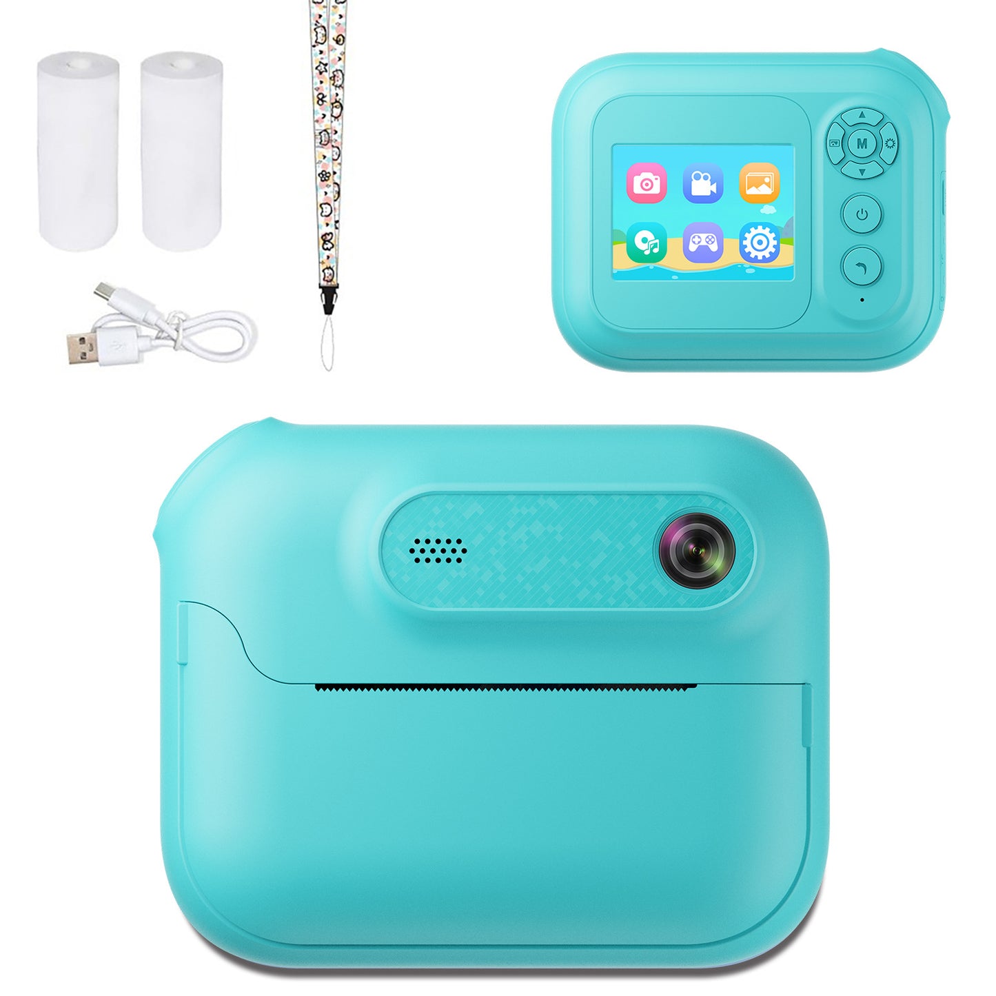 Kids Multi-Functional Camera Toy - Instant B&W Printing & Creative Stickers(pink)